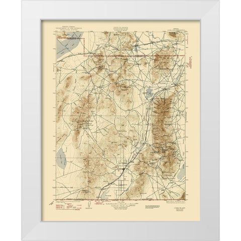 Lovelock Nevada Quad - USGS 1935 White Modern Wood Framed Art Print by USGS