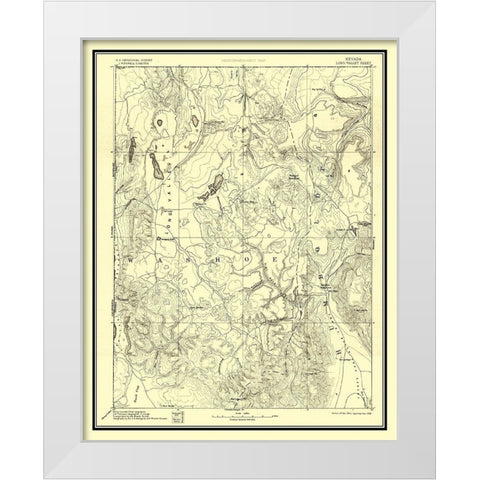 Long Valley Nevada Sheet - USGS 1894 White Modern Wood Framed Art Print by USGS