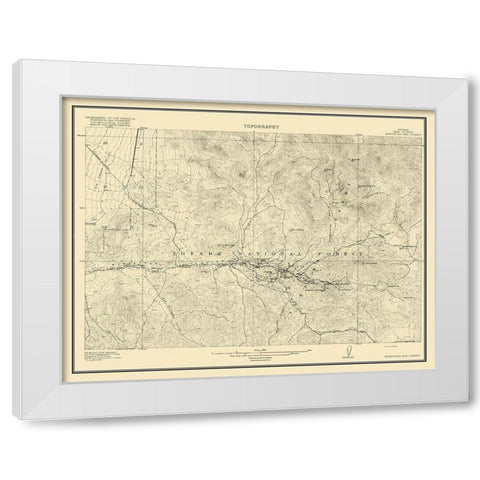 Manhattan Vicinity Nevada - USGS 1916 White Modern Wood Framed Art Print by USGS
