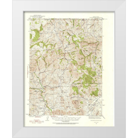 Mountain City Nevada Idaho Quad - USGS 1936 White Modern Wood Framed Art Print by USGS