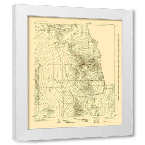 Mohave City Nevada California Arizona Quad White Modern Wood Framed Art Print by USGS