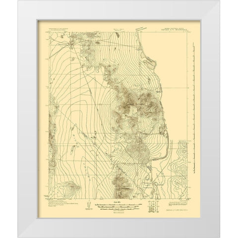 Mohave City Nevada California Arizona Quad White Modern Wood Framed Art Print by USGS