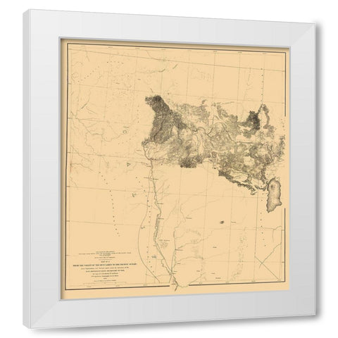 Mud Lakes Nevada California Geographical White Modern Wood Framed Art Print by Davis