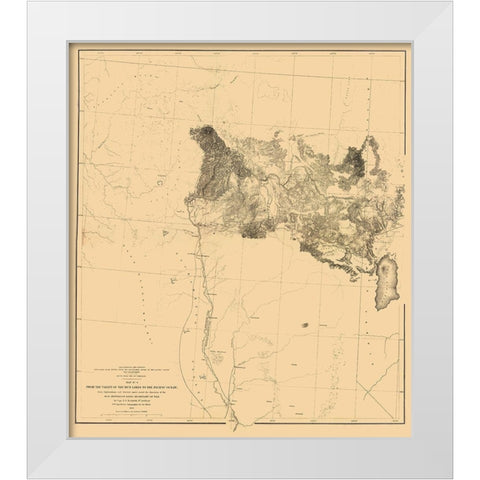 Mud Lakes Nevada California Geographical White Modern Wood Framed Art Print by Davis