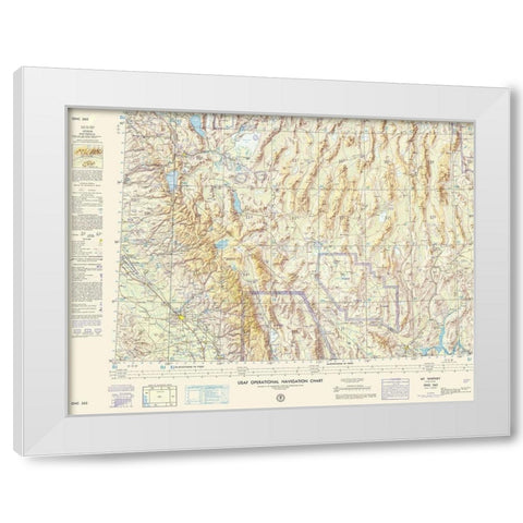 Mt Whitney California Nevada Arizona Sheet White Modern Wood Framed Art Print by USAF