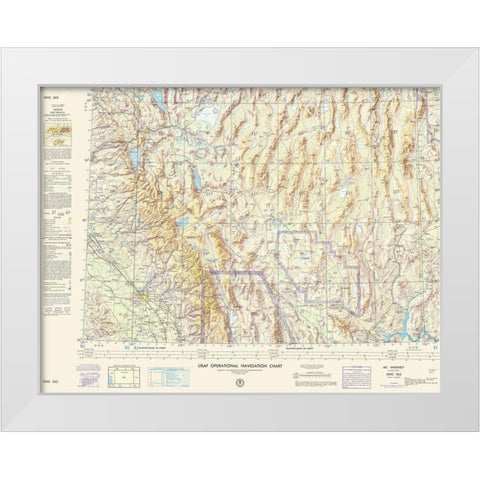 Mt Whitney California Nevada Arizona Sheet White Modern Wood Framed Art Print by USAF