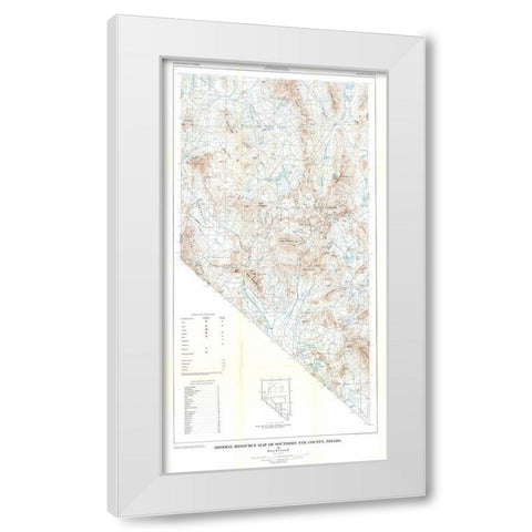 Southern Nye County Minerals NV Mines White Modern Wood Framed Art Print by Cornwall