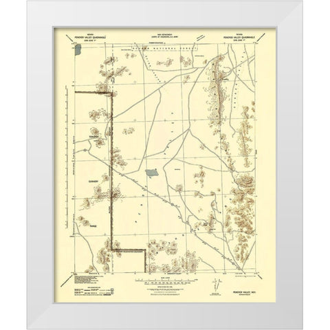 Penoyer Valley Nevada - US Army 1942 White Modern Wood Framed Art Print by US Army