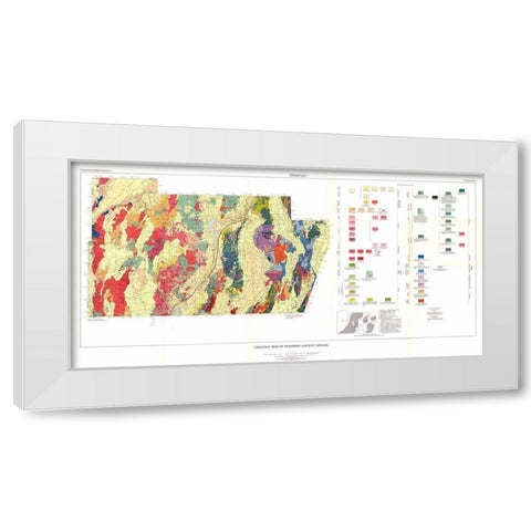 Pershing County Nevada Mines - USGS 1961 White Modern Wood Framed Art Print by USGS