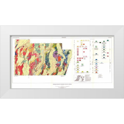 Pershing County Nevada Mines - USGS 1961 White Modern Wood Framed Art Print by USGS