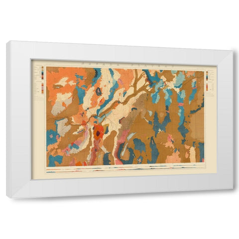 Nevada Plateau Nevada - King 1876 White Modern Wood Framed Art Print by King