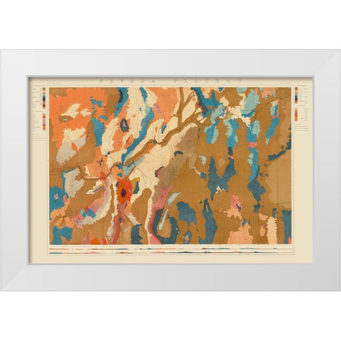 Nevada Plateau Nevada - King 1876 White Modern Wood Framed Art Print by King