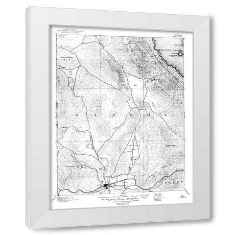 Reno Nevada Sheet - USGS 1889 White Modern Wood Framed Art Print by USGS