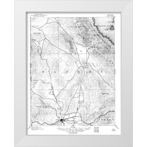 Reno Nevada Sheet - USGS 1889 White Modern Wood Framed Art Print by USGS