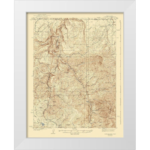 Rowland Nevada Idaho Quad - USGS 1940 White Modern Wood Framed Art Print by USGS