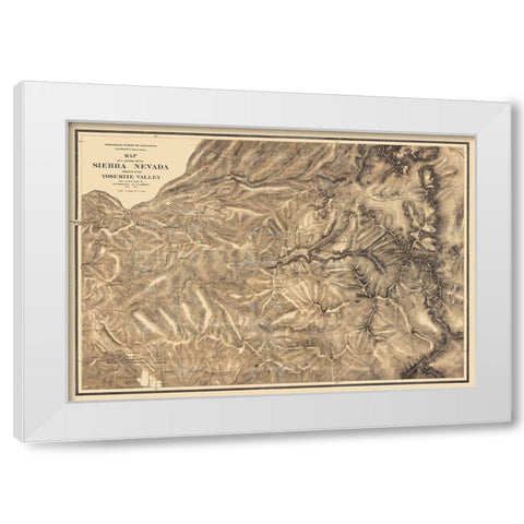 Part of Sierra Nevada California - Whitney 1867 White Modern Wood Framed Art Print by Whitney
