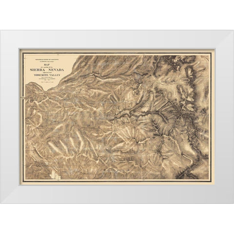 Part of Sierra Nevada California - Whitney 1867 White Modern Wood Framed Art Print by Whitney