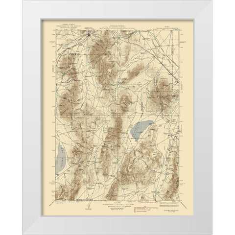 Sonoma Range Nevada Quad - USGS 1939 White Modern Wood Framed Art Print by USGS