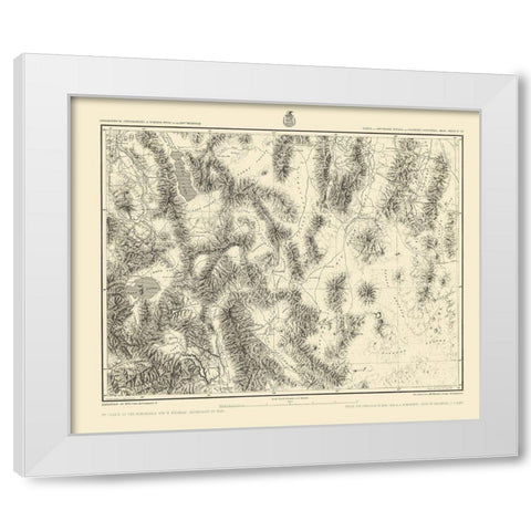 Southern Nevada California Geographical Sheet White Modern Wood Framed Art Print by US Army