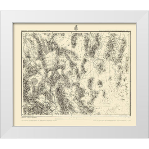 Southern Nevada California Geographical Sheet White Modern Wood Framed Art Print by US Army