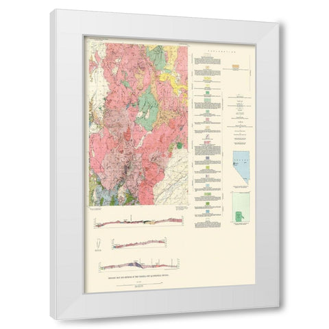 Virginia City Nevada Quad - USGS 1952 White Modern Wood Framed Art Print by USGS