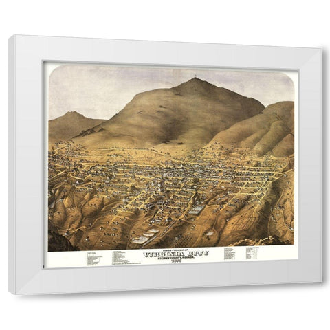 Virginia City Nevada - Koch 1875 White Modern Wood Framed Art Print by Koch