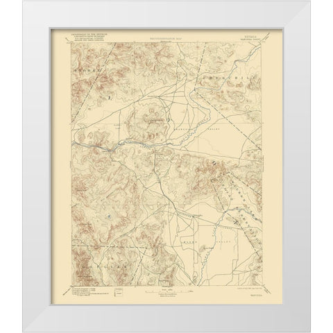 Wabuska Nevada Sheet - USGS 1894 White Modern Wood Framed Art Print by USGS