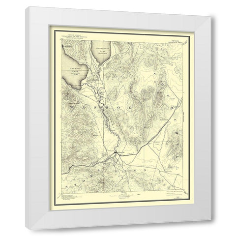 Wadsworth Nevada Sheet - USGS 1894 White Modern Wood Framed Art Print by USGS