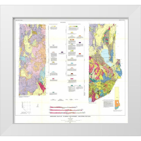 Washoe Storey Counties Nevada Mines - Bonham 1969 White Modern Wood Framed Art Print by Bonham