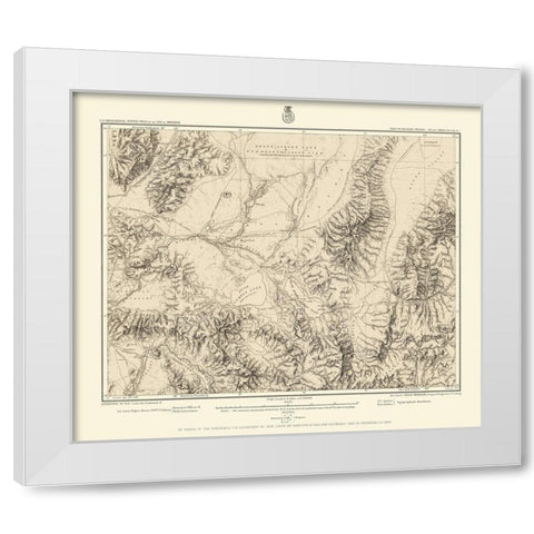 Western Nevada Geographical Sheet - US Army 1882 White Modern Wood Framed Art Print by US Army