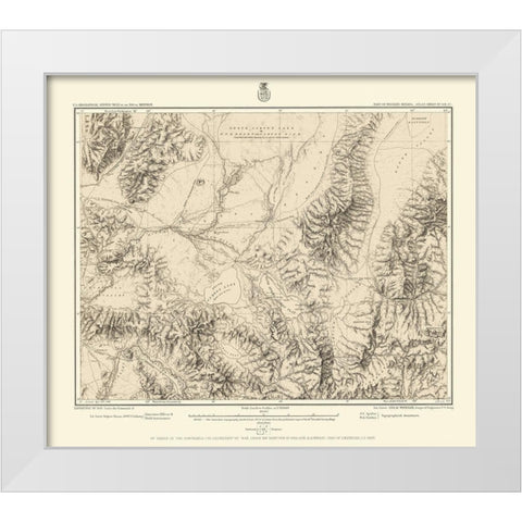 Western Nevada Geographical Sheet - US Army 1882 White Modern Wood Framed Art Print by US Army