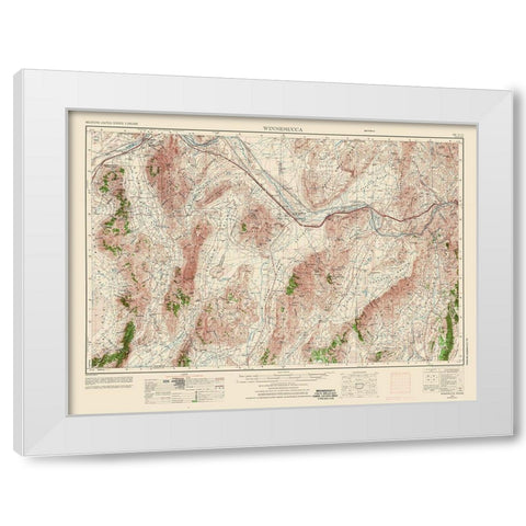 Winnemucca Nevada Quad - USGS 1955 White Modern Wood Framed Art Print by USGS