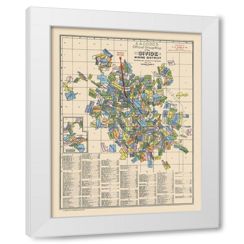 Divide Mining District Landowner Nevada - Codd White Modern Wood Framed Art Print by Codd