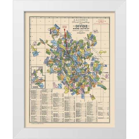 Divide Mining District Landowner Nevada - Codd White Modern Wood Framed Art Print by Codd