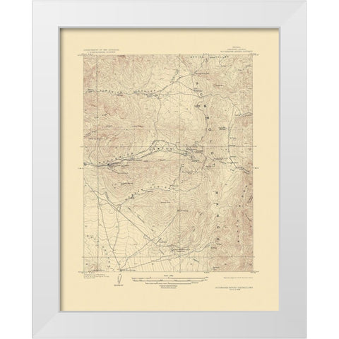 Rochester Mining Nevada - USGS 1928 White Modern Wood Framed Art Print by USGS
