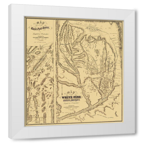 White Pine Range Mining Landowner NV White Modern Wood Framed Art Print by Bancroft