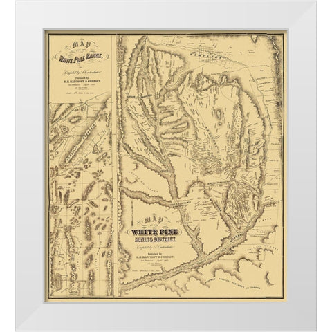 White Pine Range Mining Landowner NV White Modern Wood Framed Art Print by Bancroft