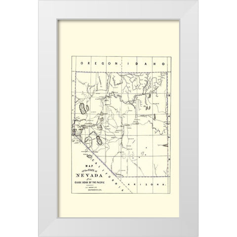 Nevada - Brown 1865 White Modern Wood Framed Art Print by Brown