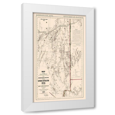 Nevada - Wheeler 1869  White Modern Wood Framed Art Print by Wheeler