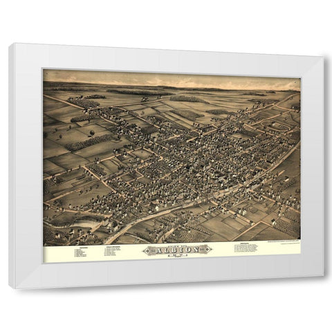 Albion New York - Rowley 1880  White Modern Wood Framed Art Print by Rowley