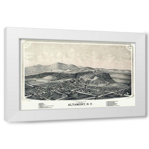 Altamont New York - Burleigh 1889  White Modern Wood Framed Art Print by Burleigh