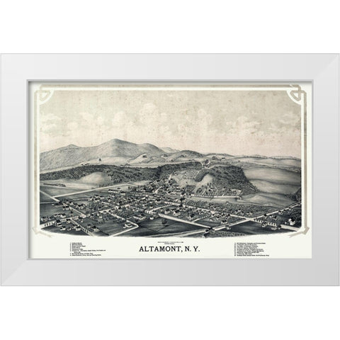 Altamont New York - Burleigh 1889  White Modern Wood Framed Art Print by Burleigh