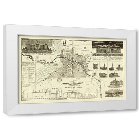 Auburn New York Landowner - Hagaman 1837 White Modern Wood Framed Art Print by Hagaman