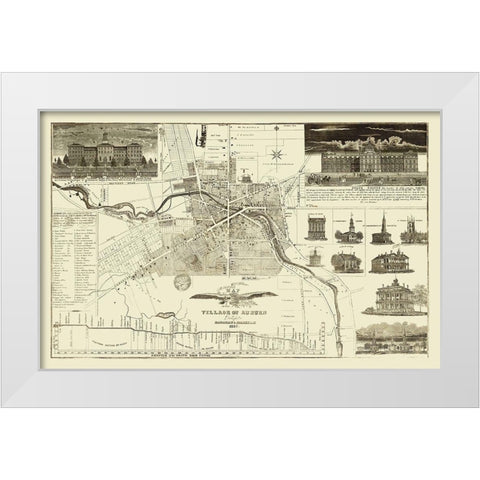 Auburn New York Landowner - Hagaman 1837 White Modern Wood Framed Art Print by Hagaman