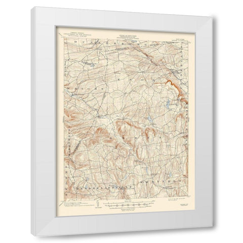 Berne New York Quad - USGS 1903 White Modern Wood Framed Art Print by USGS