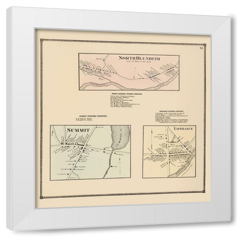 North Blenheim Summit Esperance New York Landowner White Modern Wood Framed Art Print by Beers