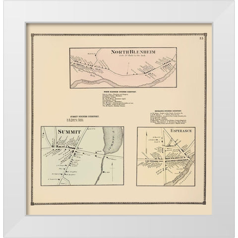 North Blenheim Summit Esperance New York Landowner White Modern Wood Framed Art Print by Beers