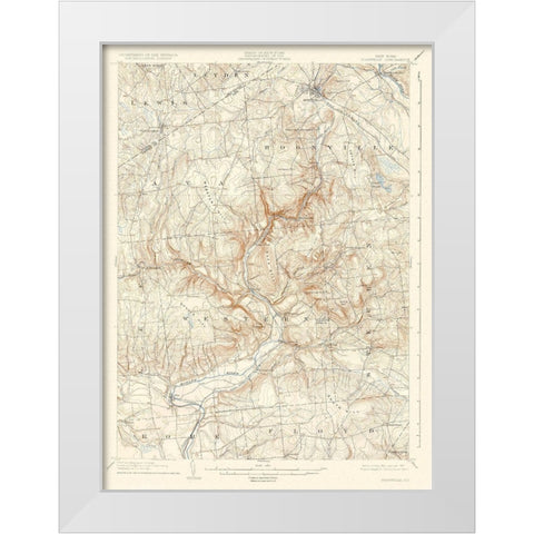 Boonville New York Quad - USGS 1904 White Modern Wood Framed Art Print by USGS