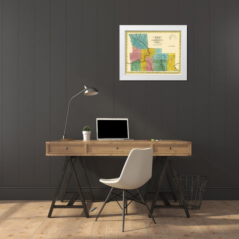 Broome New York Landowner - Burr 1829 White Modern Wood Framed Art Print by Burr