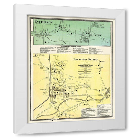 Brewster Station, Patterson New York White Modern Wood Framed Art Print by Robinson